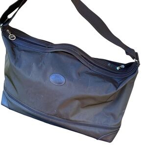 Longchamp Boston Bag 2-Way Travel Tote Brown Nylon Leather Japan